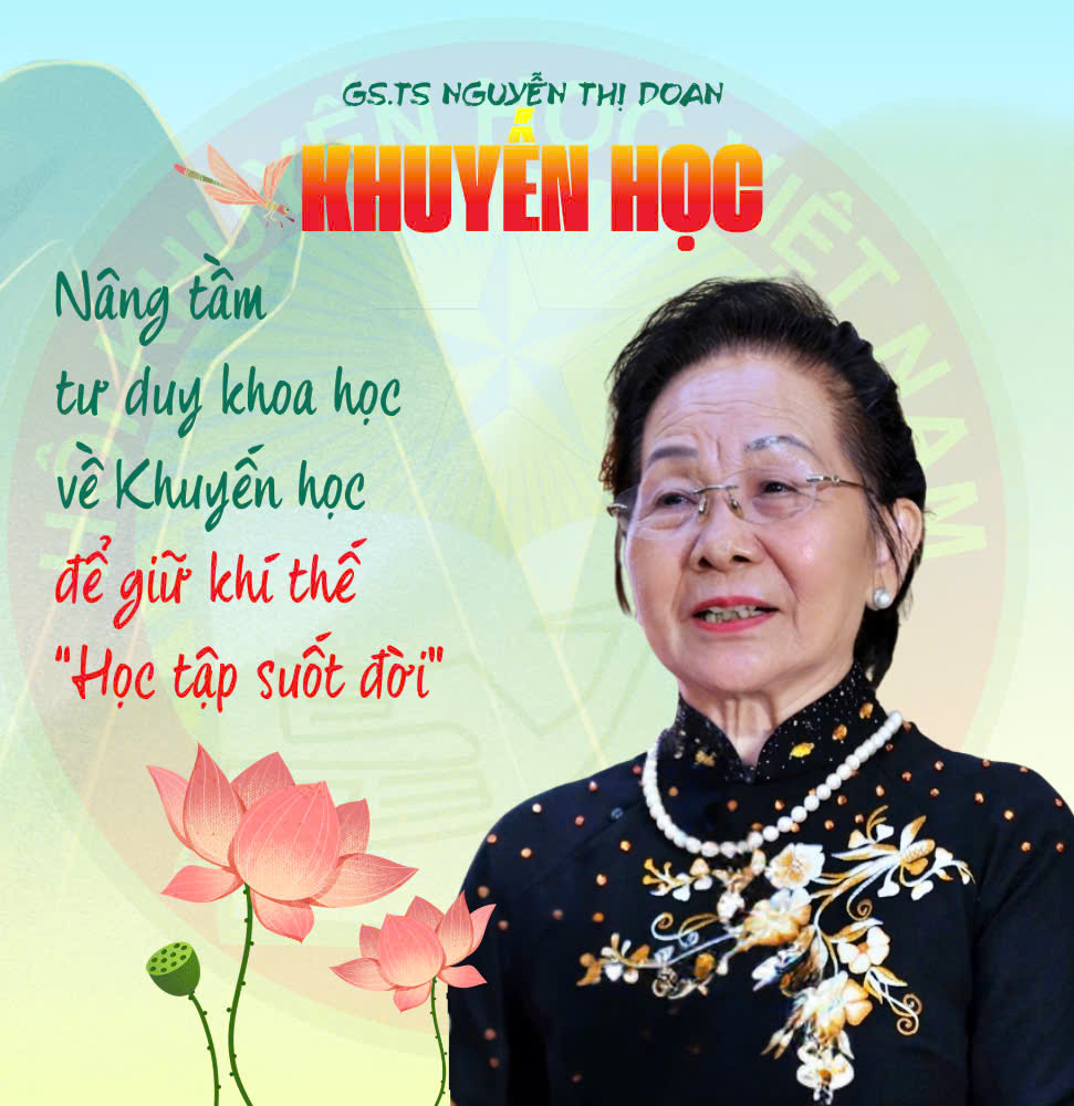 GS.TS Nguyễn Thị Doan - Nguyên Ủy viên Ban Chấp hành Trung ương Đảng, nguyên Phó Chủ tịch nước, Phó Chủ tịch không chuyên trách Ủy ban Trung ương Mặt trận Tổ quốc Việt Nam, Chủ tịch Hội Khuyến học Việt Nam