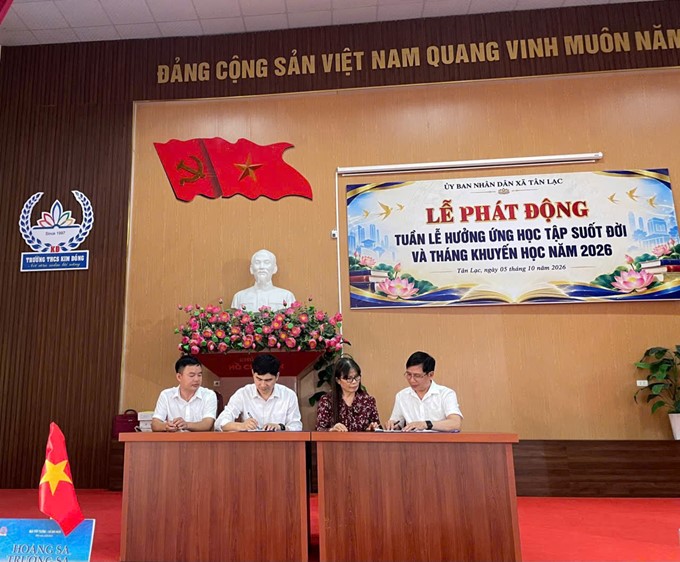 Xã Tân Lạc tổ chức Lễ khai mạc Tuần lễ hưởng ứng học tập suốt đời năm 2026.