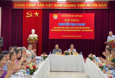 Hội Khuyến học Việt Nam tổ chức Hội thảo Khuyến học xanh – nhằm thực hiện Quyết định 1658/QĐ-TTg của Thủ tướng Chính phủ phê duyệt “Chiến lược quốc gia về tăng trưởng xanh giai đoạn 2021-2030, tầm nhìn 2050”.
